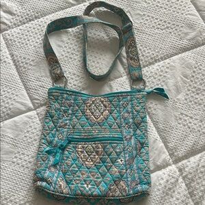Vera Bradley Teal and Brown Crossbody Bag